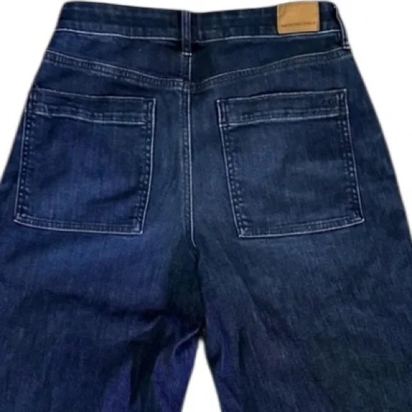 American Eagle Outfitters size 6 blue wash Super high -Rise Baggy wide leg - Picture 3 of 12
